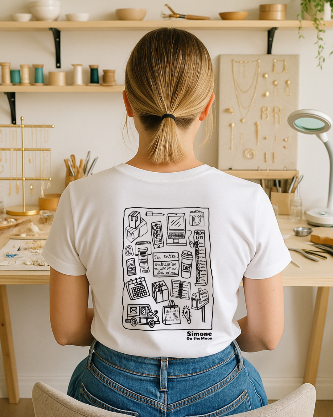 Entrepreneur en ligne tshirt blanc