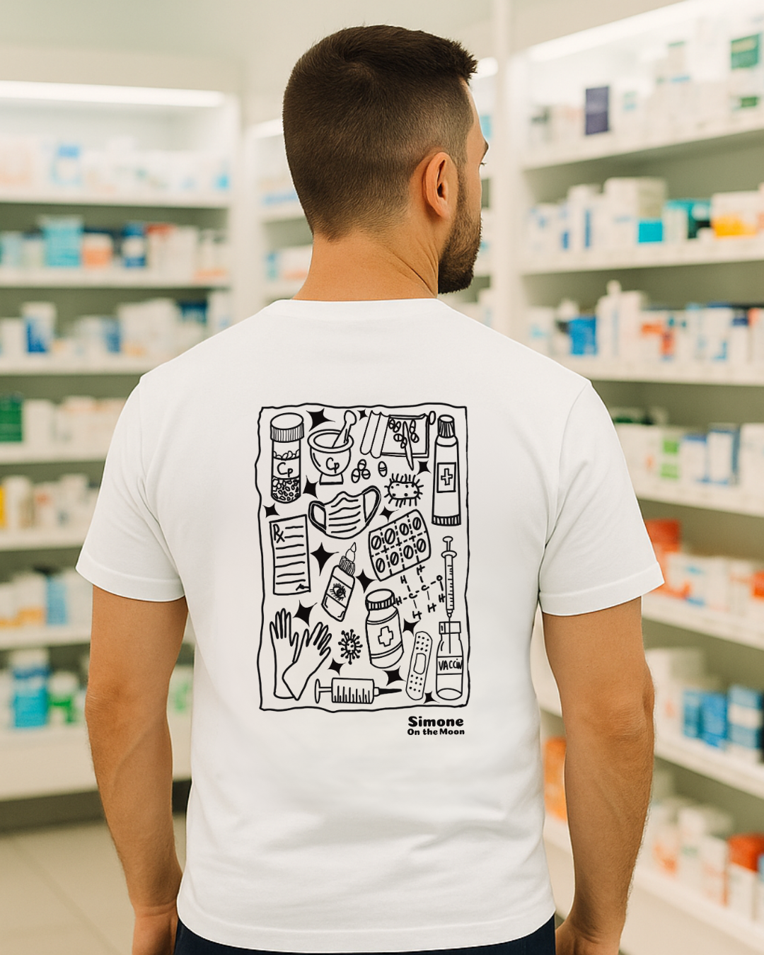 Pharmacien tshirt blanc