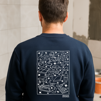 Carreleur sweat bleu marine