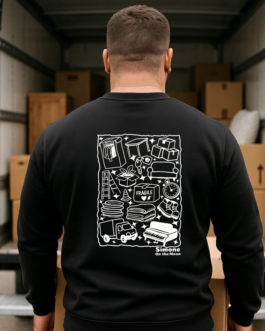 Déménageur sweat noir