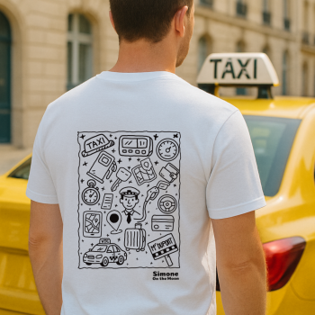 Taxi tshirt blanc