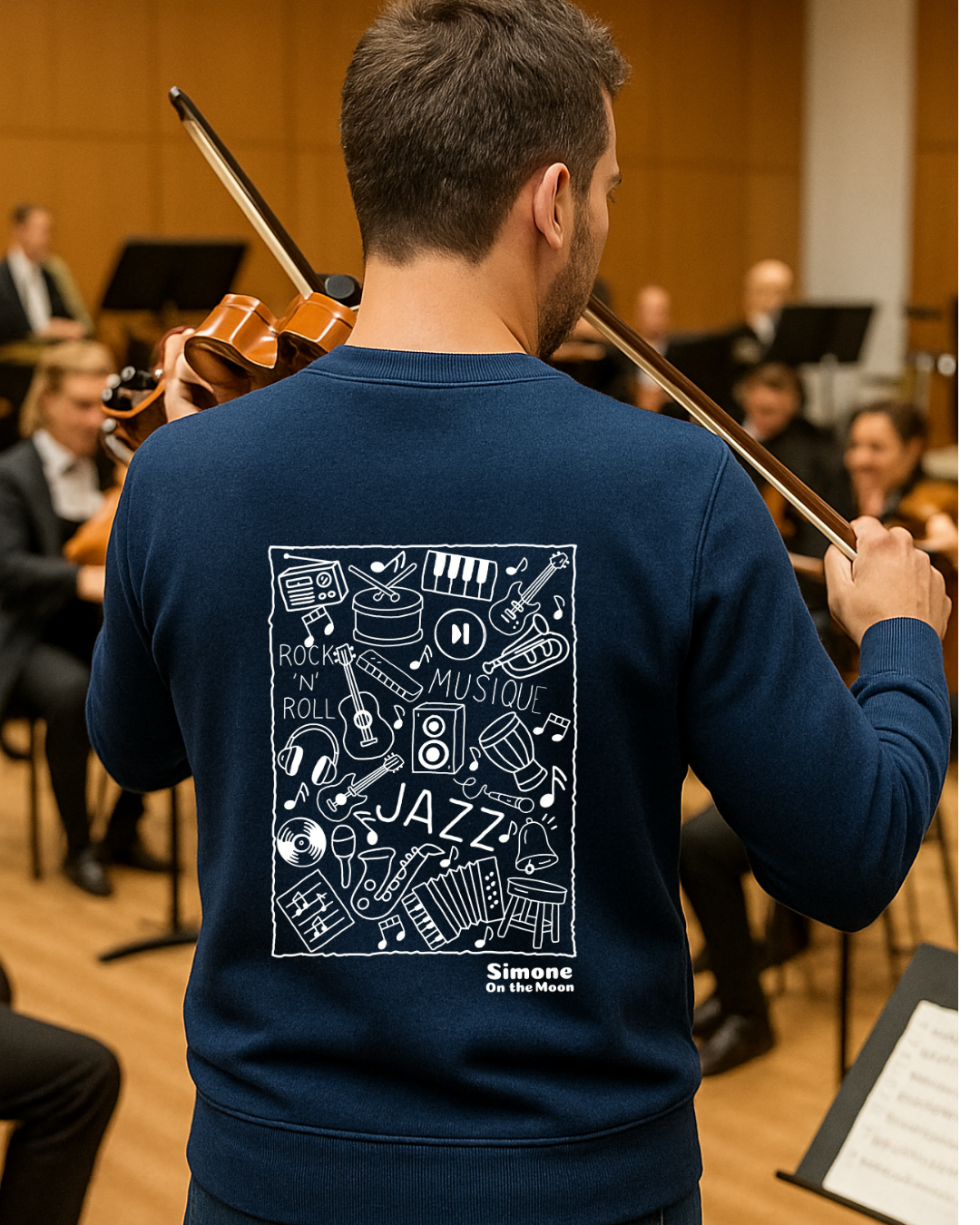 Musicien sweat bleu marine
