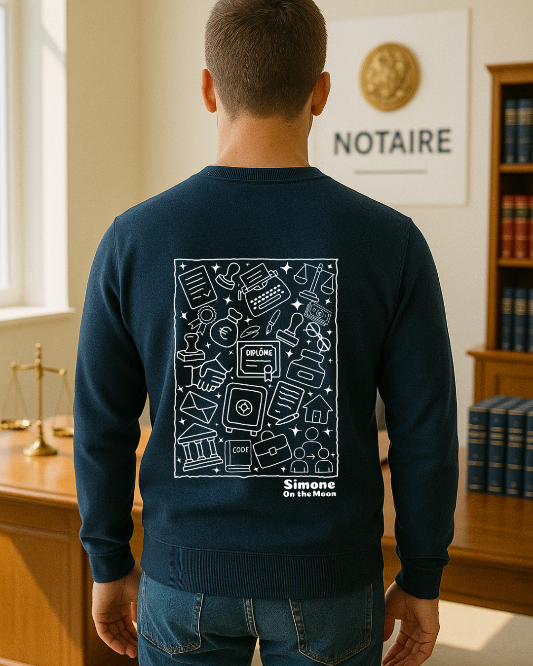 Notaire sweat bleu marine