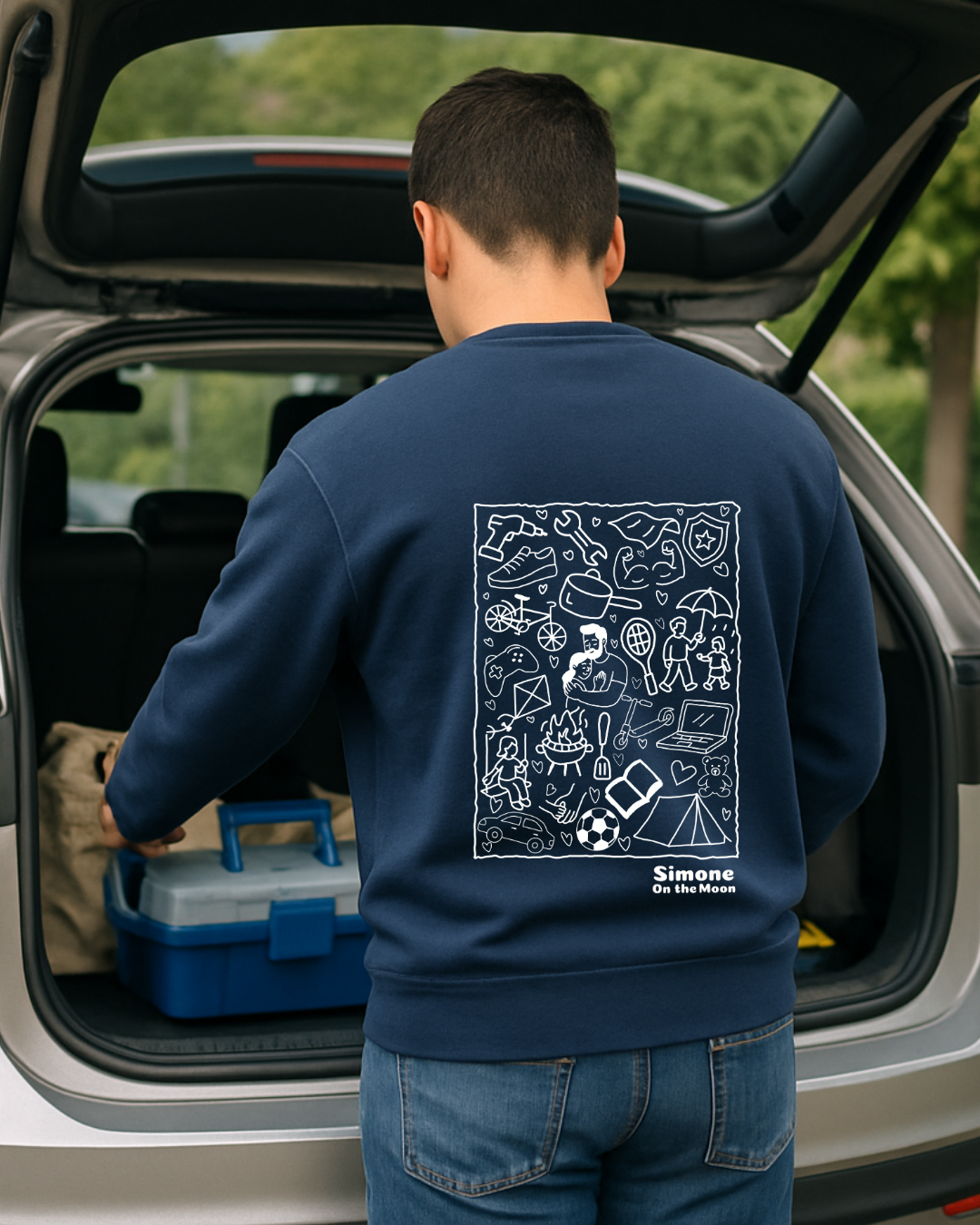 Papa sweat bleu marine