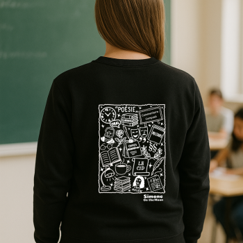 prof de lettres sweat noir