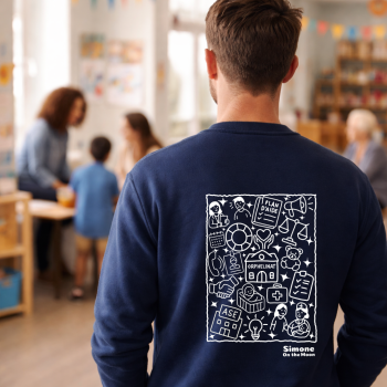 travailleur social sweat bleu marine