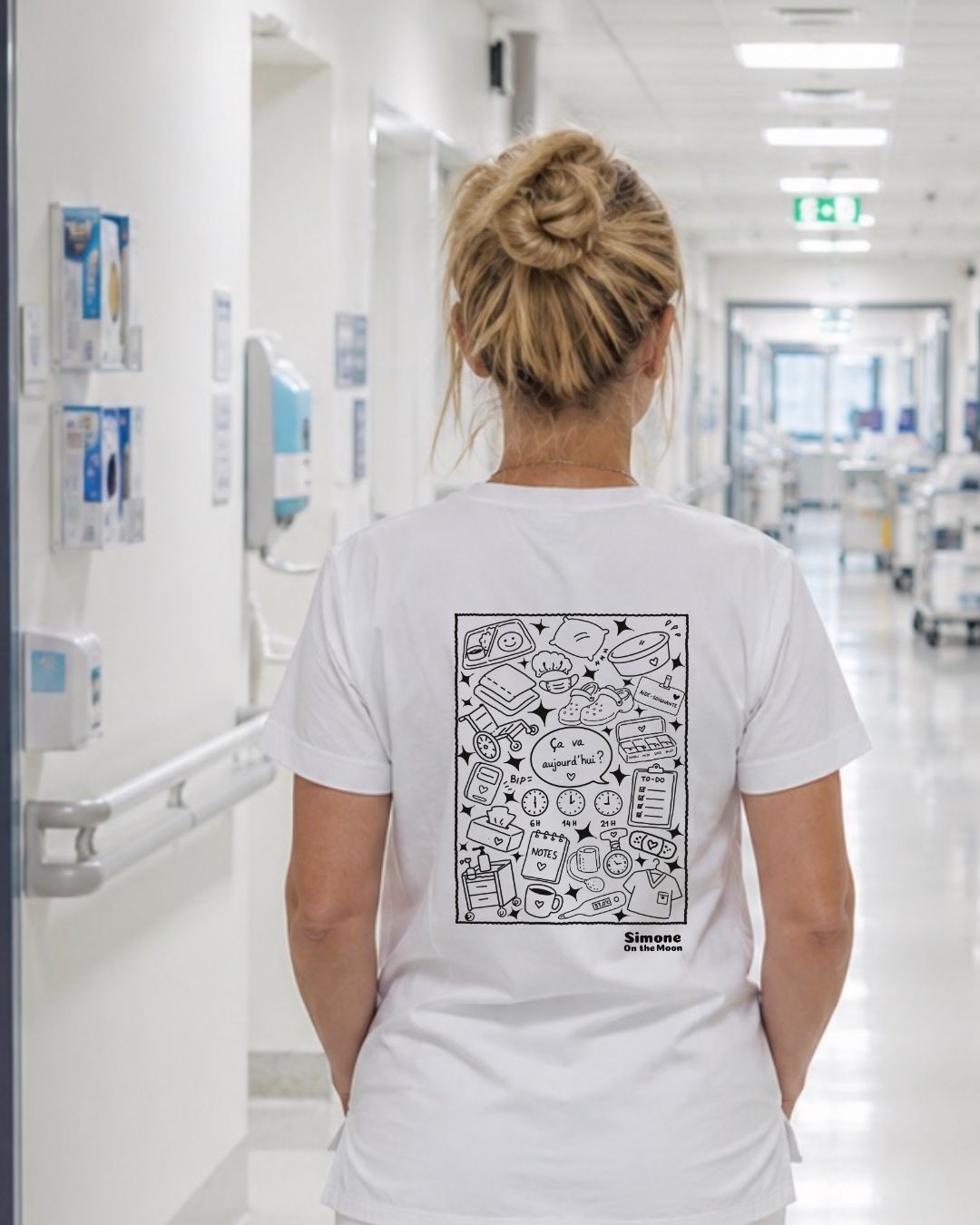 aide soignate tshirt blanc