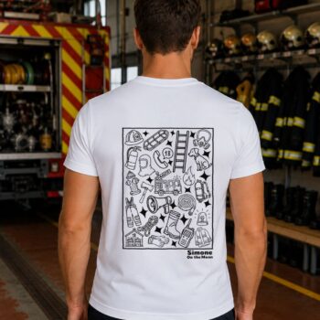Pompier tshirt blanc